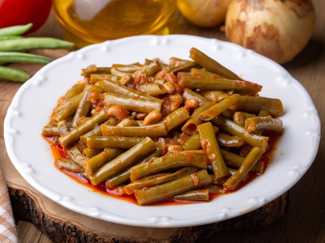 Recette traditionnelle libanaise haricots verts à l’huile d’olive (Loubiyeh bi zeit)