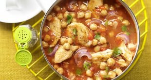 Recette libanaise ragoût de blancs de poulet aux pois chiches et tomates